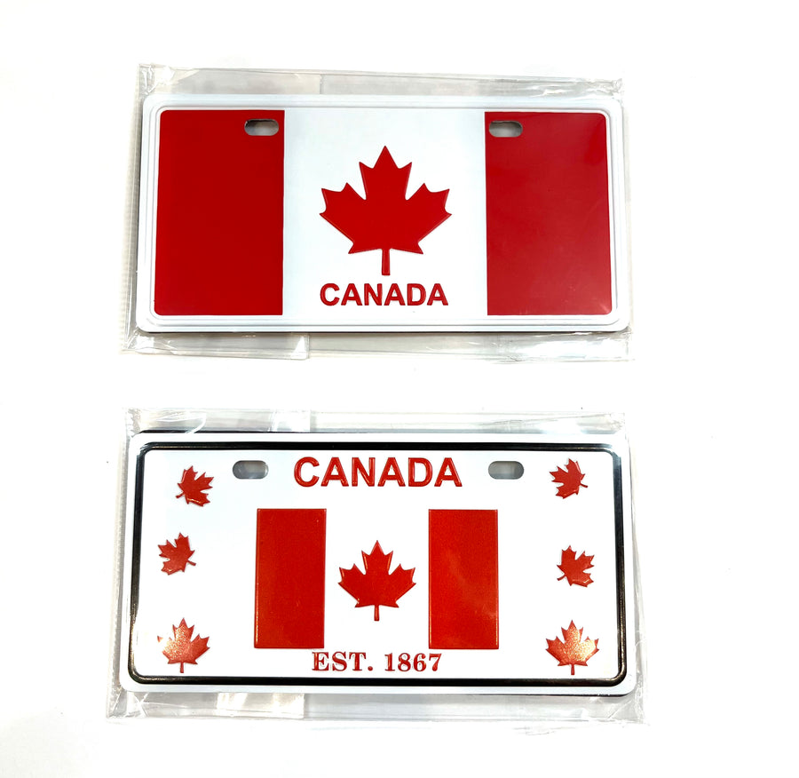 Canadian Flag & Maple Leafs mini License Plate Magnet
