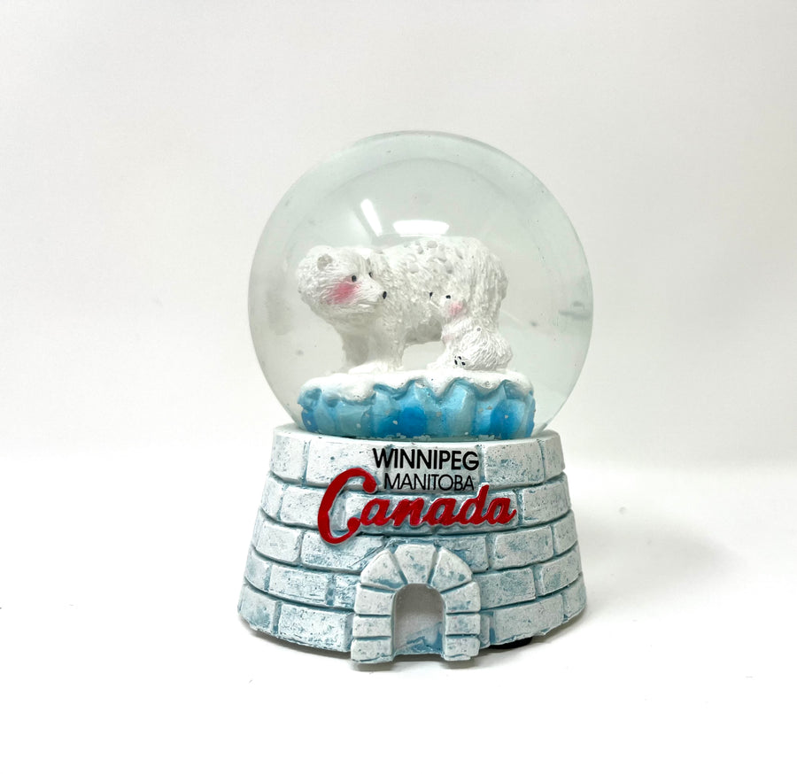 Polar Bears Igloo Snow Globe (65mm)