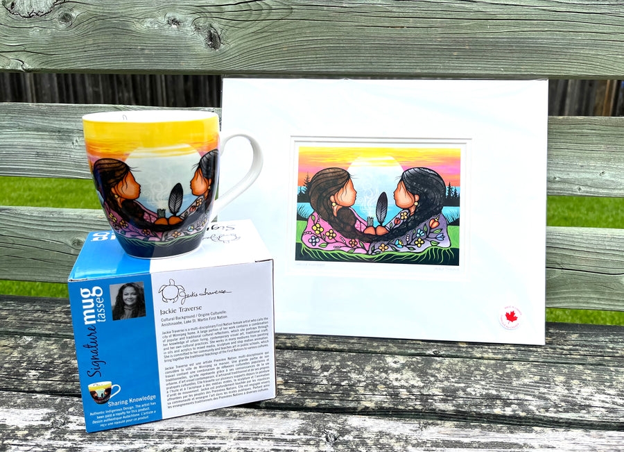 Sharing Knowledge Indigenous Signature Collection Mug by Jackie Traverse