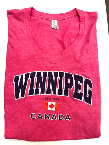 WINNIPEG est.1873 V-Neck Lady TEE Shirt