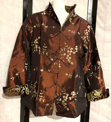 Stand Collar Brown Jacket