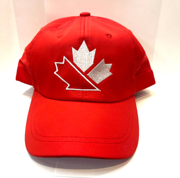 Red Canada Block Maple Leaf Sport Cap