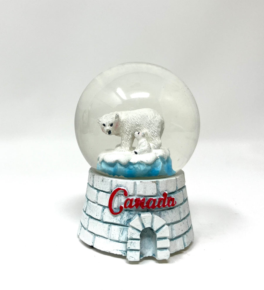 Polar Bears Igloo Snow Globe (65mm)