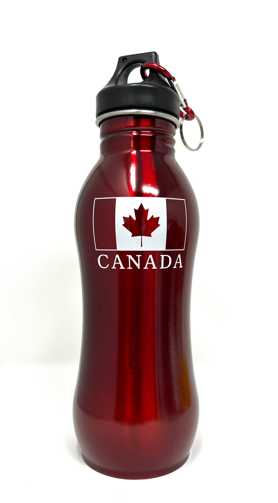 Canada Flag Red Curve Water Bottle