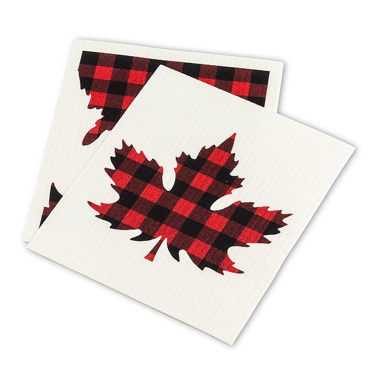 Maple Leaf Dishcloths. Set of 2