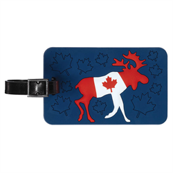 Moose Canada Flag Luggage Tag