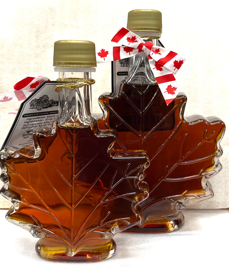 Maple Syrup in Leaf Glass Bottle, 250ml