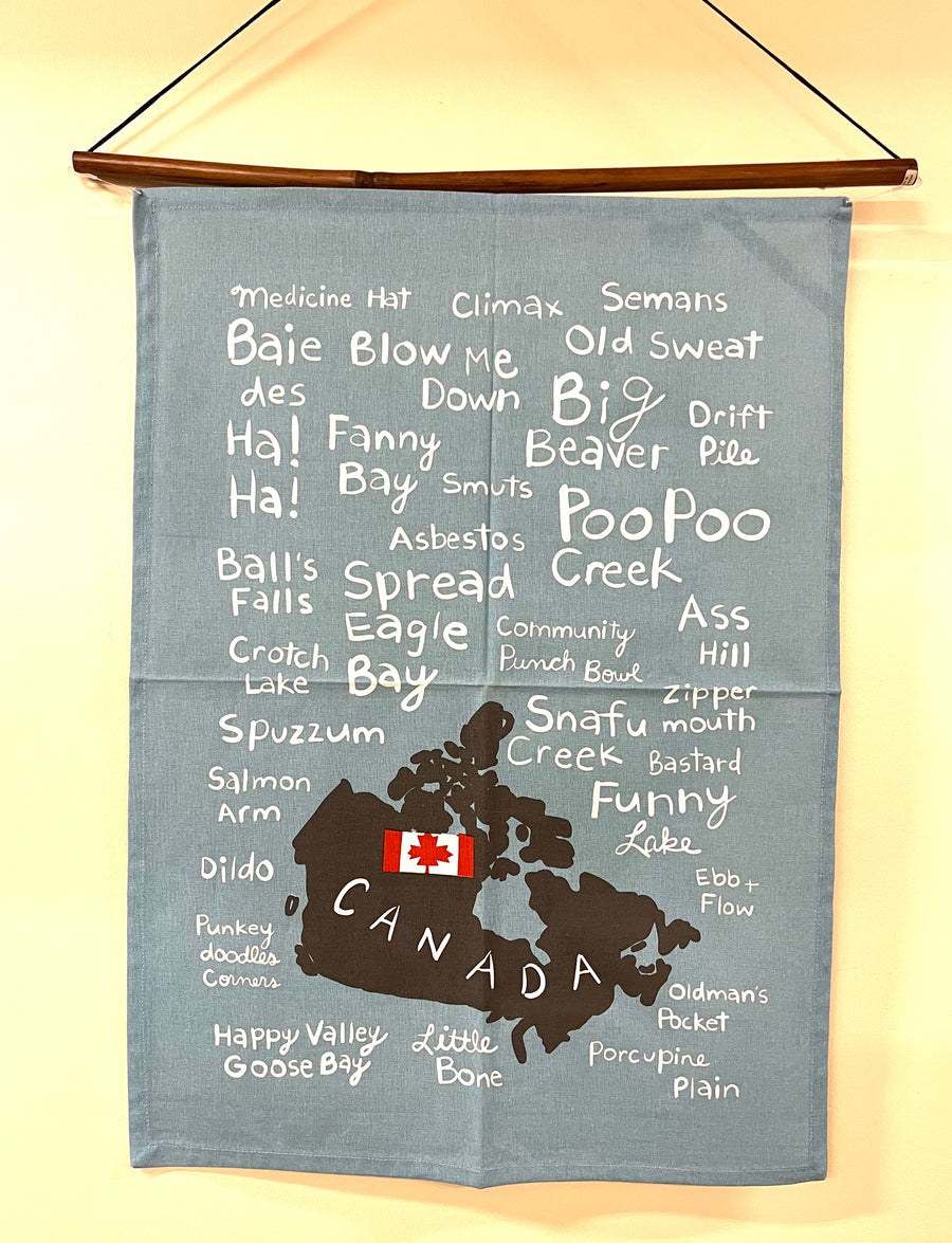 Funny Names of Canada Tea Towel