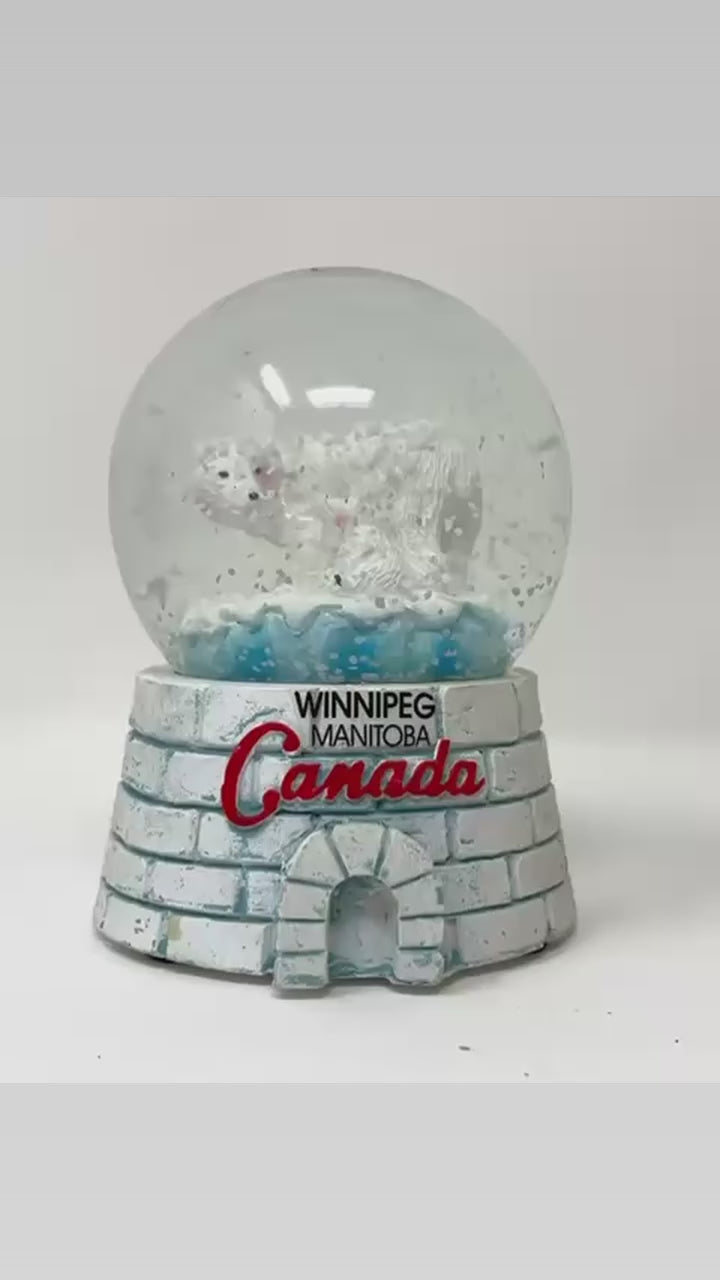 Polar Bears Igloo Snow Globe (65mm)