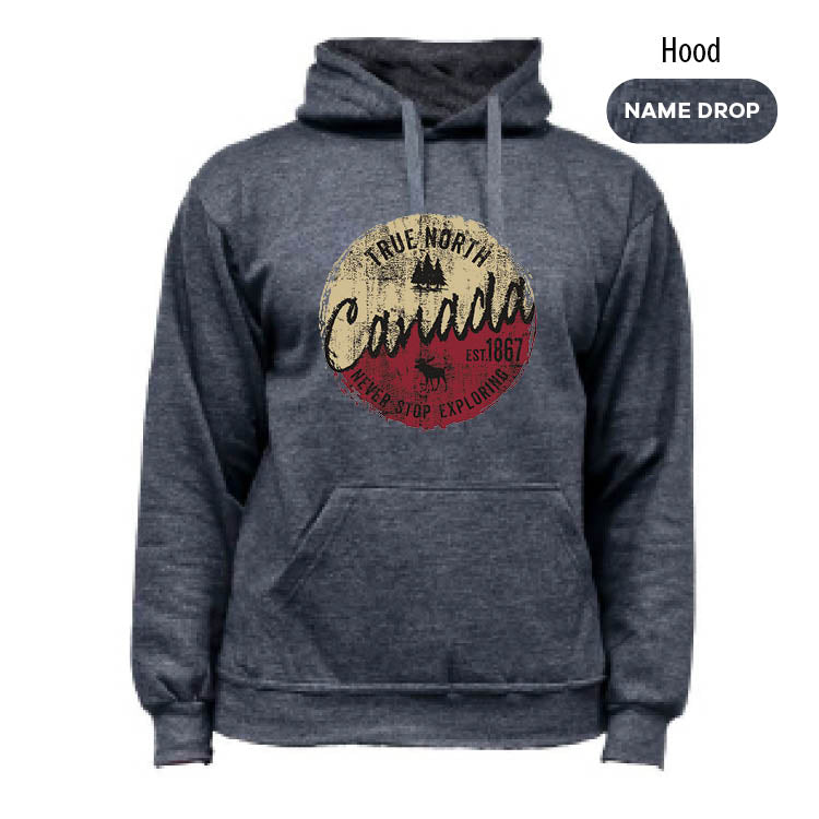 Explore Canada Charcoal Adult Hoodie