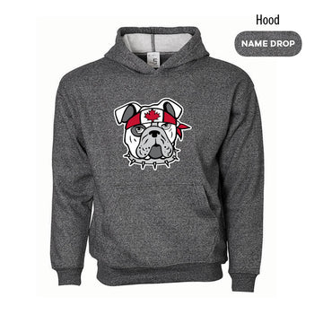 Canada Bull Dog Charcoal Fitted Hoodie