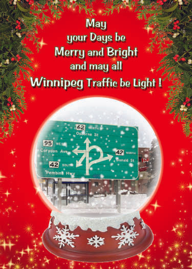 May All Winnipeg Traffic Be Light - Fun Winnipeg Christmas Greeting Card