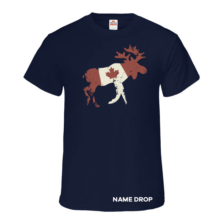 Moose Flag Navy Youth Tee Shirt