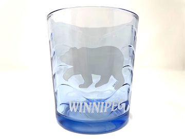 Winnipeg blue Water Glass