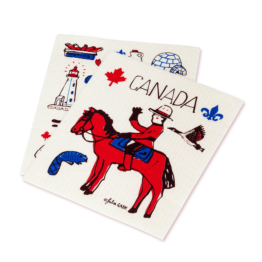 Canada Icons Dishcloths. Set of 2