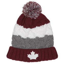 Toque knitted, Canada Stripe