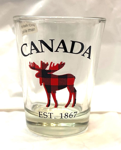 Checkered Moose & Beaver Shot Glasses set