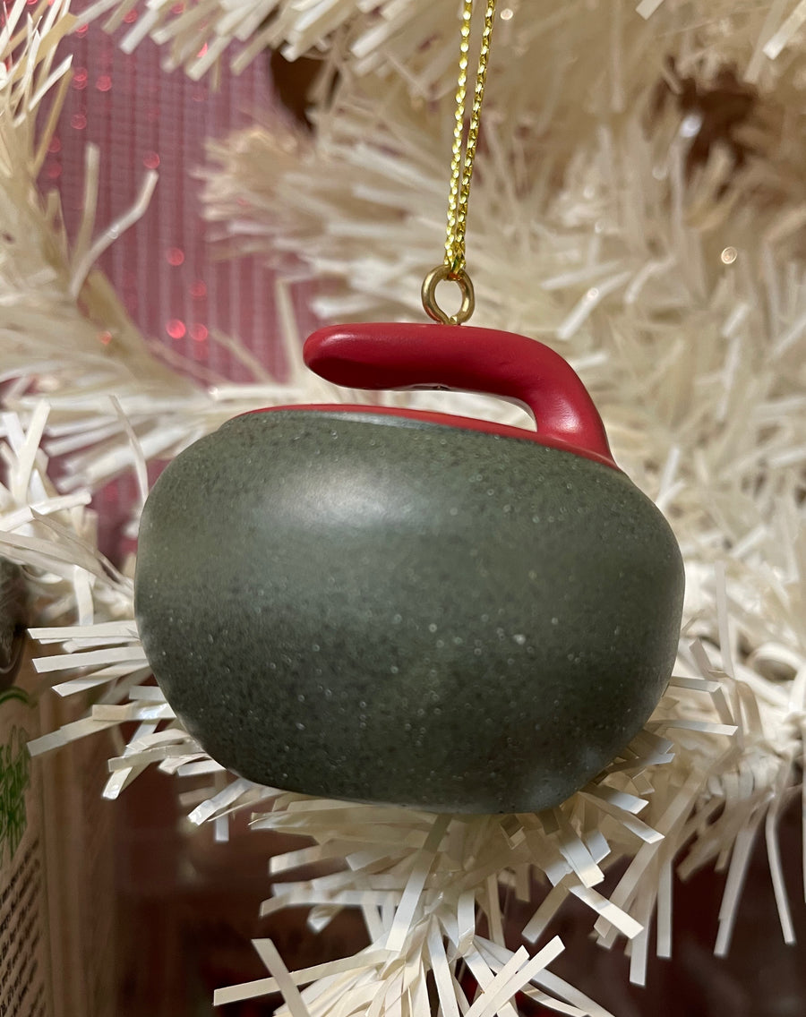 Curling Rock Hanging Ornament