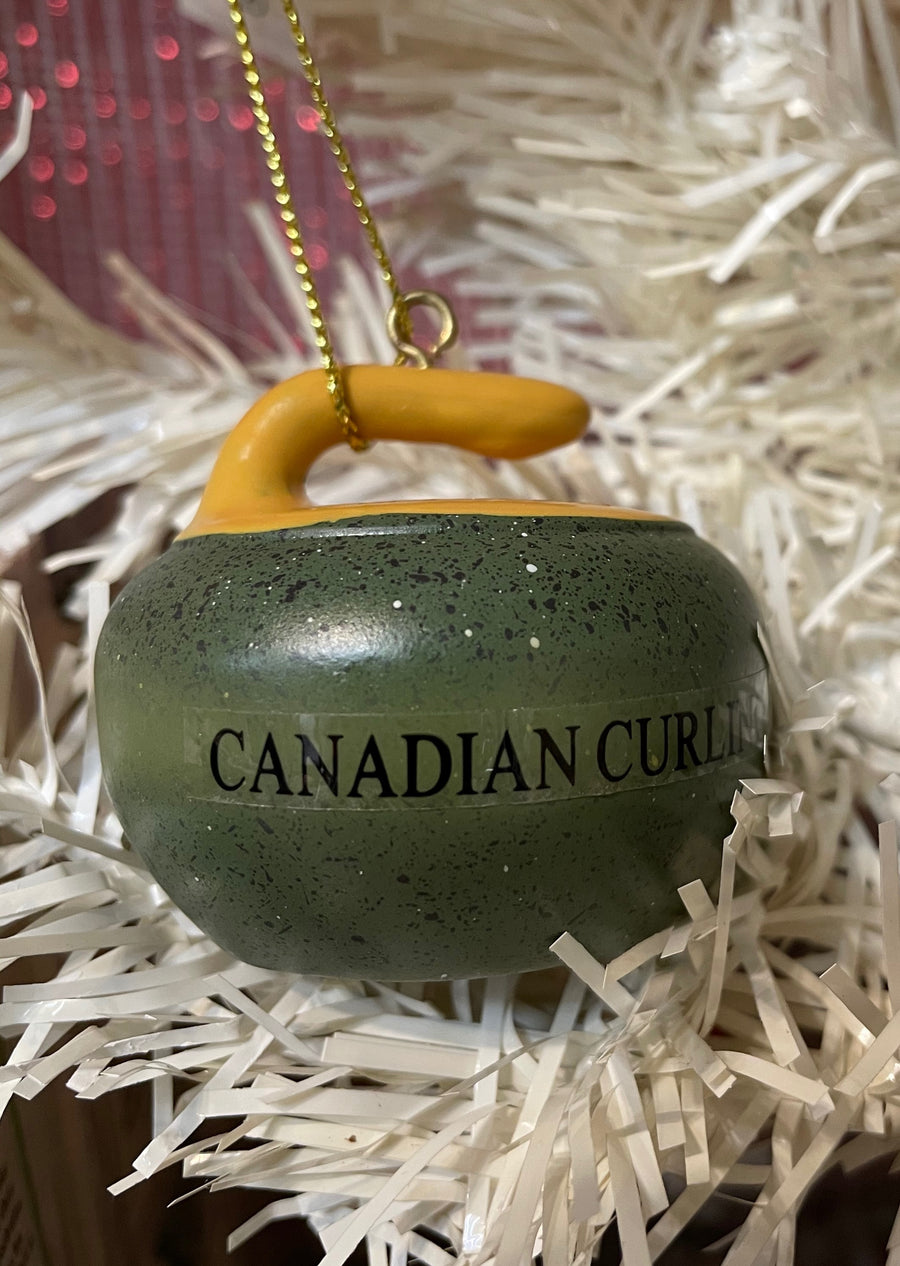 Curling Rock Hanging Ornament