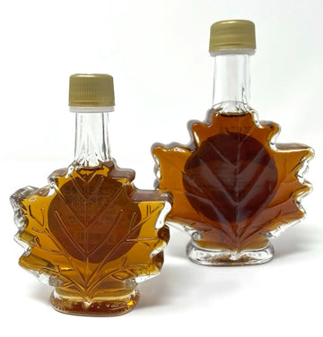 Maple Syrup (250ml) in Fancy Glass Leaf Bottle
