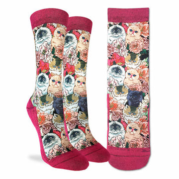 Floral Cats Women's Socks