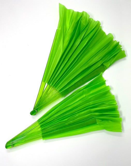 Chinese Mulan Dance Double Fans Set (Lime-Green Colour)