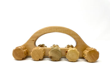 Wooden Handheld Massage Grooved Rollers