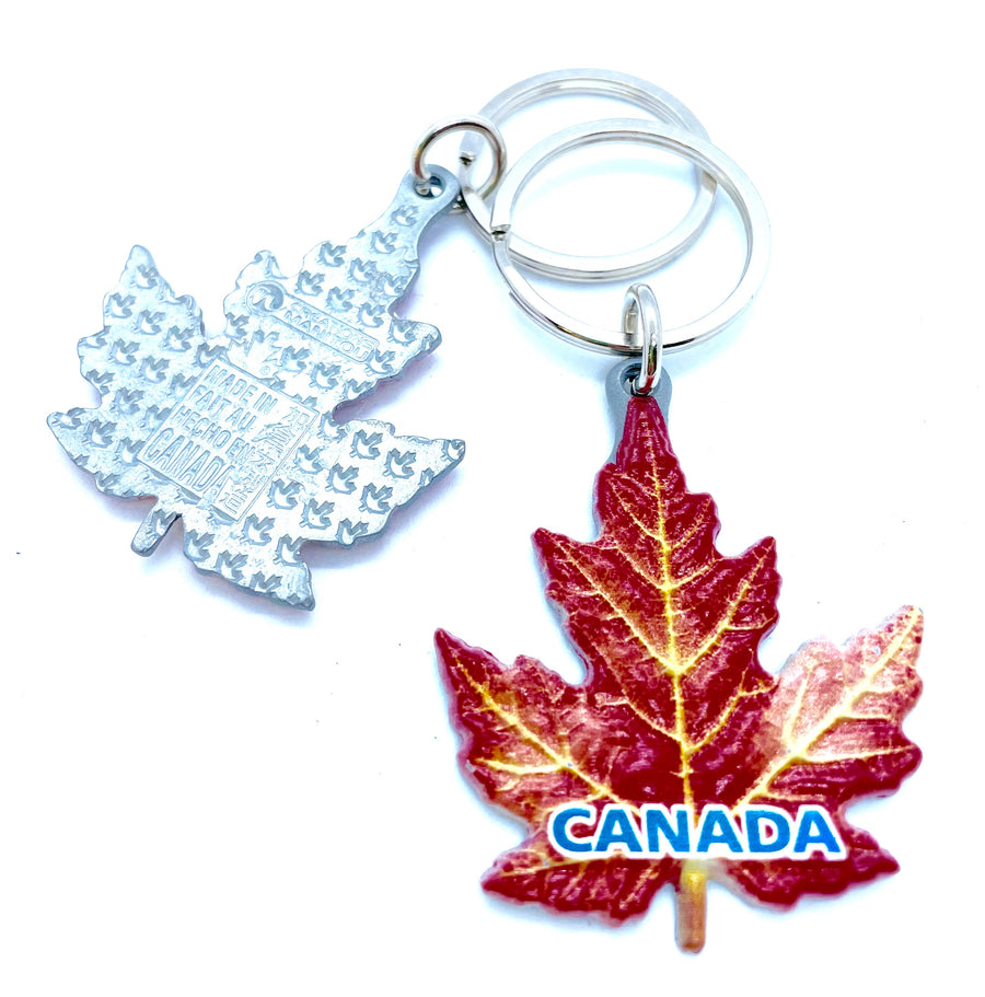 Maple Leaf Metal Keyring