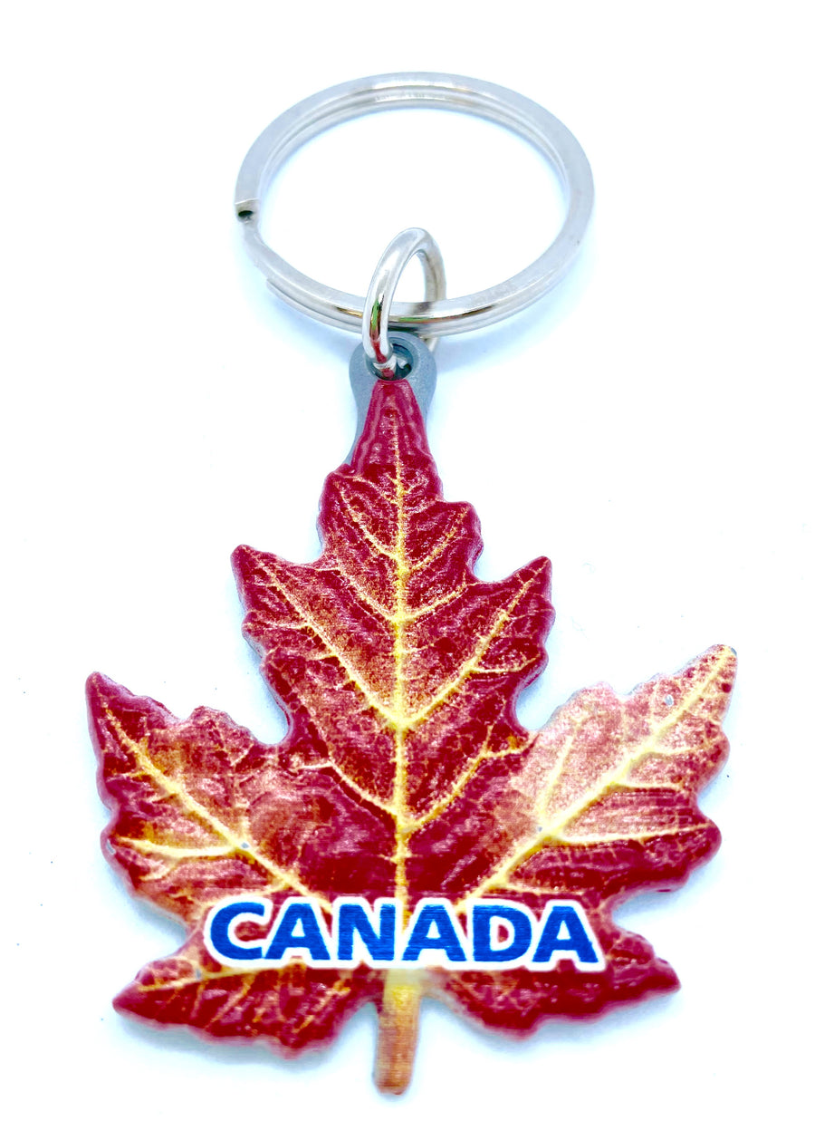 Maple Leaf Metal Keyring