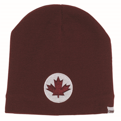 Toque, Burgundy with Leaf in Circle