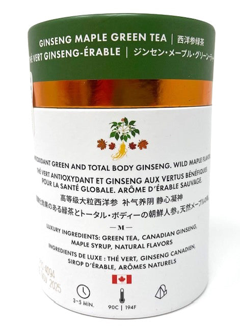 Ginseng Maple Green Tea in Paper Can