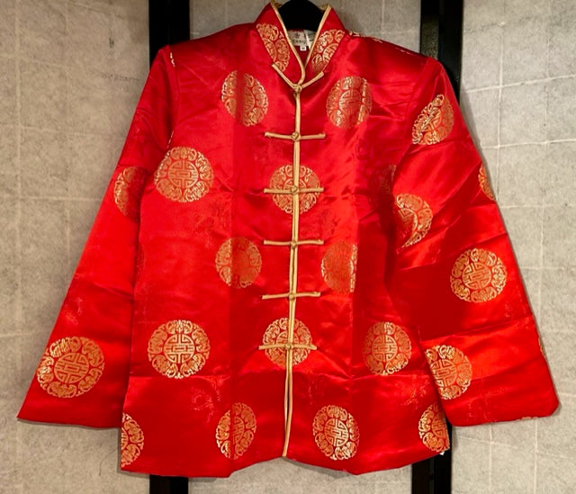 Mandarin Collar Red Gold Men's Jacket