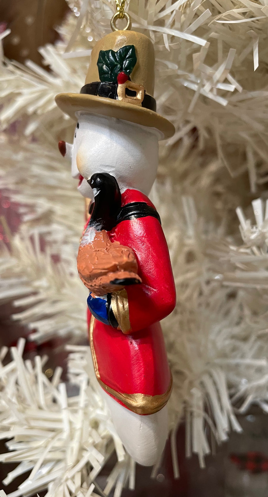 Snowman holding Canada Flag & Goose Hanging Ornament