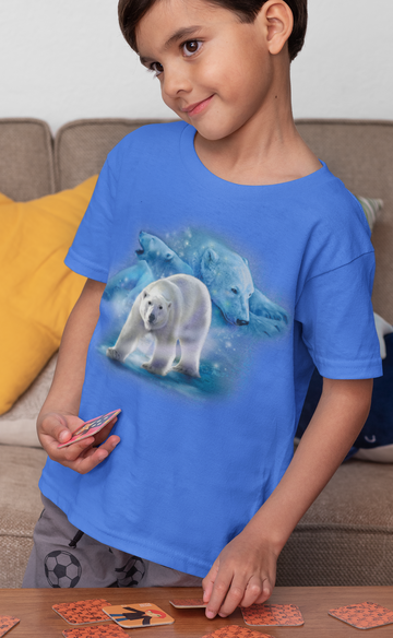 Polar Bear, The Northern King, Heather Royal Youth Tee