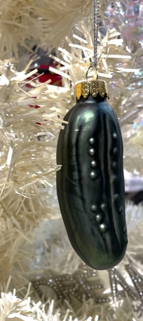 Green Pickle Glass Hanging Ornament