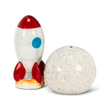Rocketship & Moon Salt & Pepper Shaker