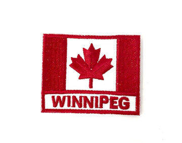 Canada Flag with Winnipeg Embroidered Iron-On Patch