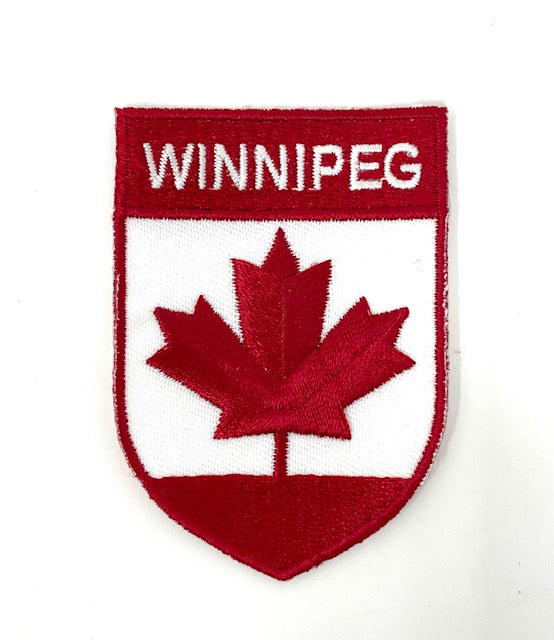 Winnipeg Canada Flag Embroidered Shield Iron-On Patch