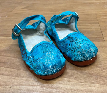 Turquoise Scenic Patterned Girl's Shoes