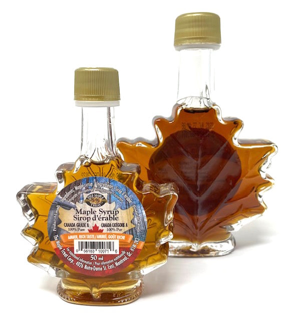 Maple Syrup (50ml) in Fancy Glass Leaf Bottle