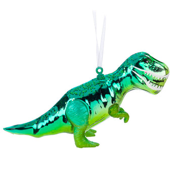 T-Rex Dinosaur Hanging Glass Ornament