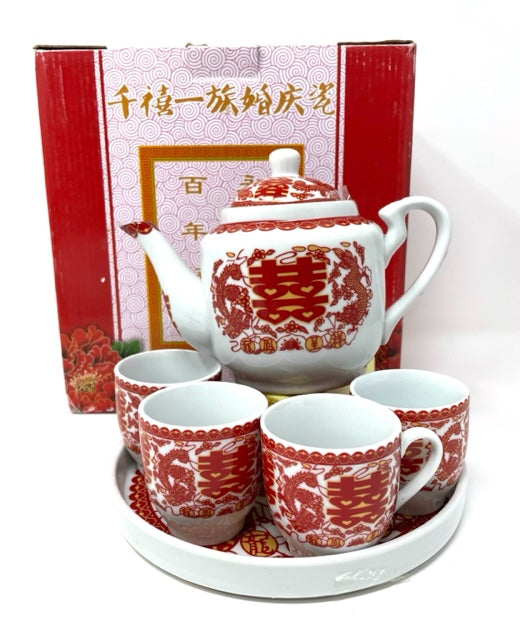 Double Happiness Chinese Wedding Tea Ceremony Tea Set
