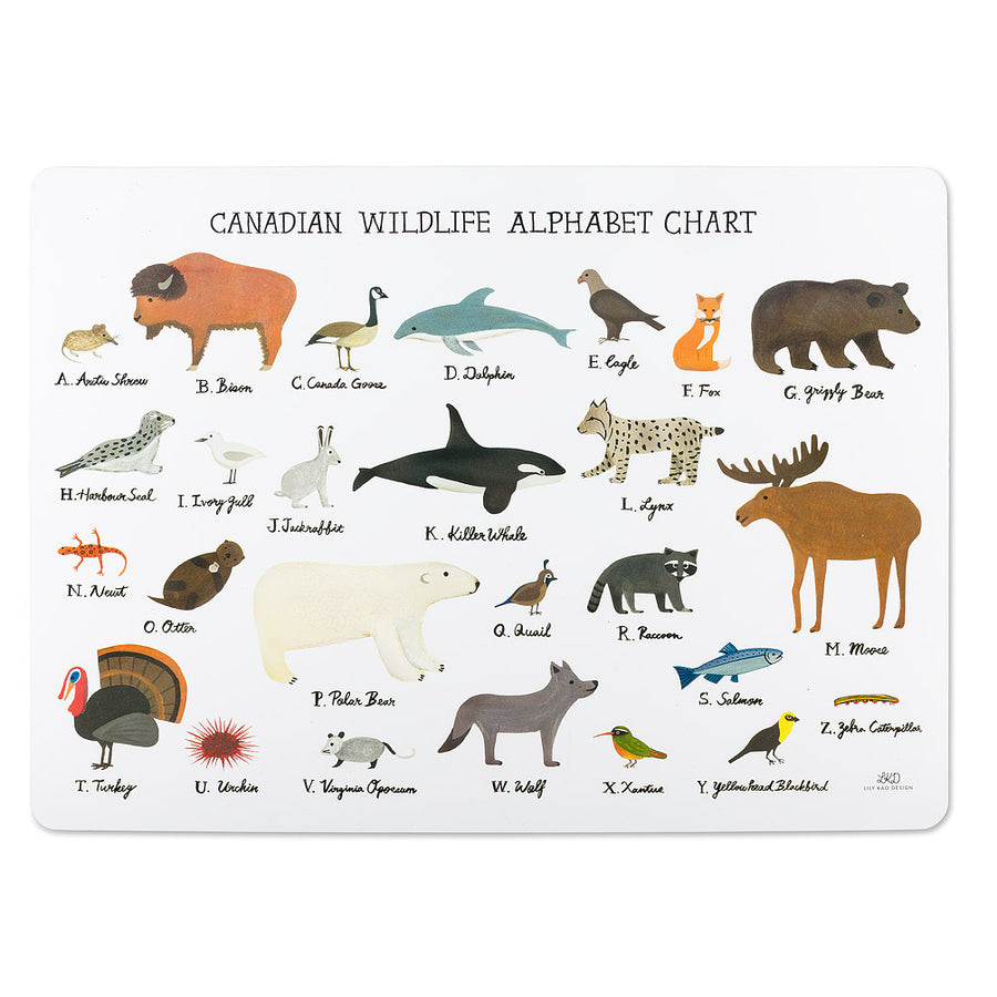 Wildlife Alphabet Placemat