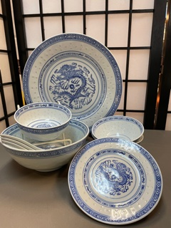 Rice Grain Pattern Rice Bowl, Noodle Bowls and Plates