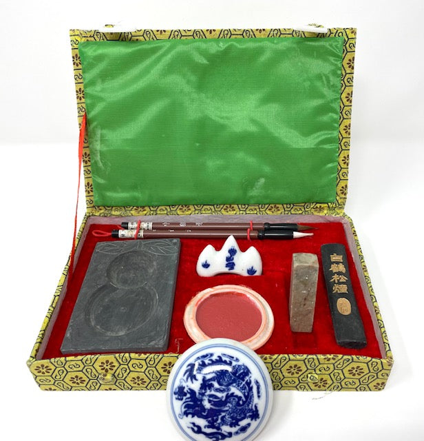 7pc Calligraphy Set in Brocade Gift Box