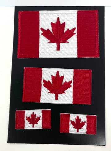 Canada Flag Iron-On Patch Set of Four Assorted Sizes