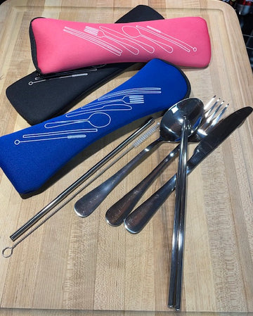 Cutlery Set in Colour Neoprene Carrying Case