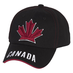Black cap Retro 3D Maple Leaf