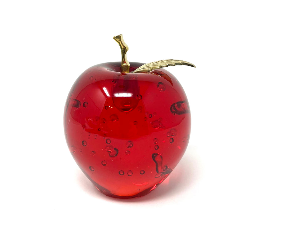 Red Apple Glass Paperweight