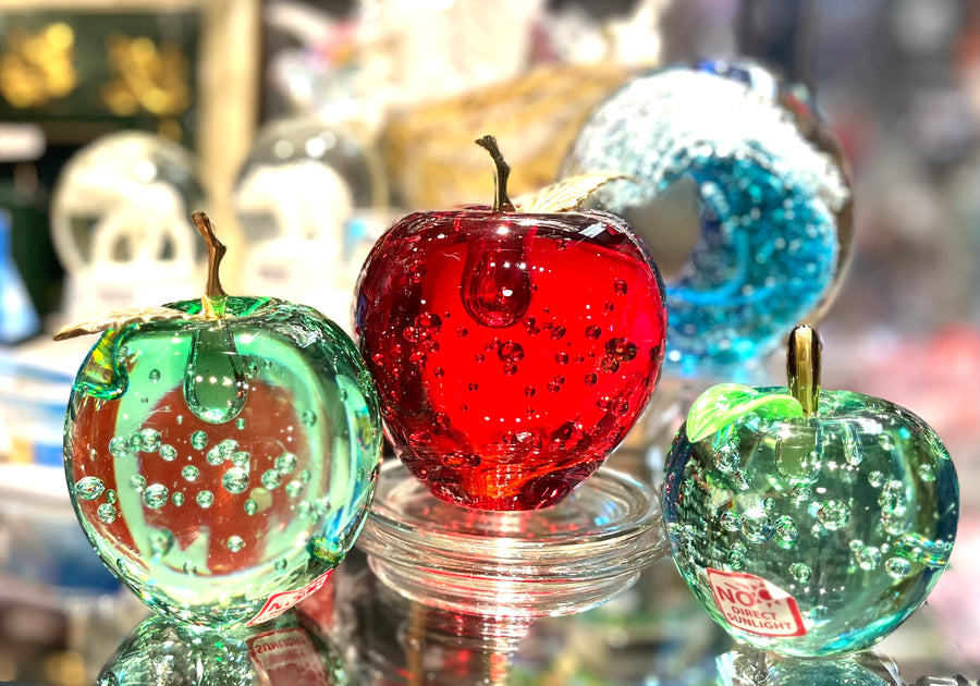 Green Apple Glass Paperweight